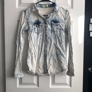 Acid wash denim shirt